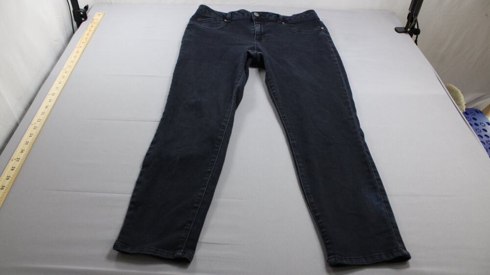 1822 Denim Womens Size 14 Dark Wash Stretch Skinny Ankle Jeans Blue construction